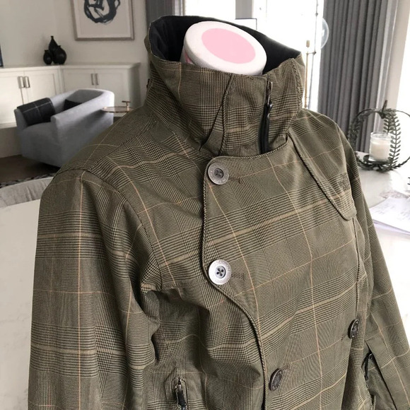 The North Face Ski Snow Board Plaid Jacket w RECCO & Detachable Hood Green - Picture 3 of 16